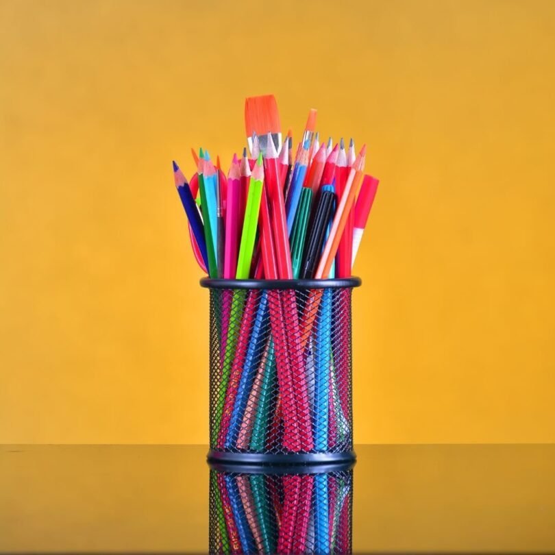 Square Pencil Holder for Desk Organizer